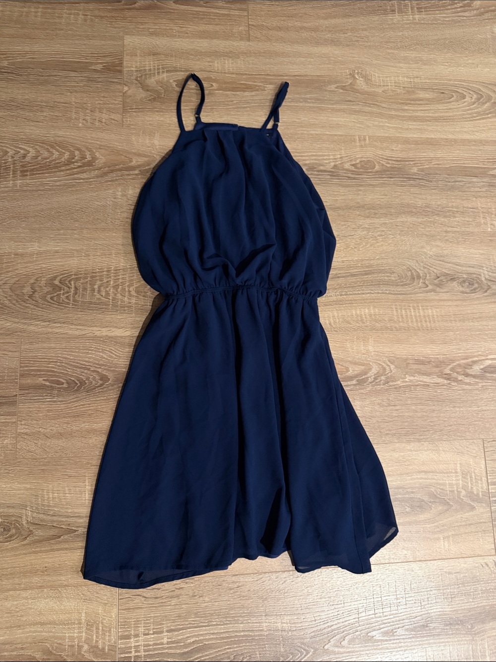 Navy Sleeveless Halter Dress - staccato